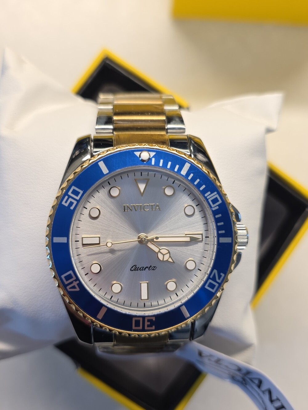 330.  Invicta Pro Diver Vitreos Men's Watch 42mm, Gold, Steel (69398)